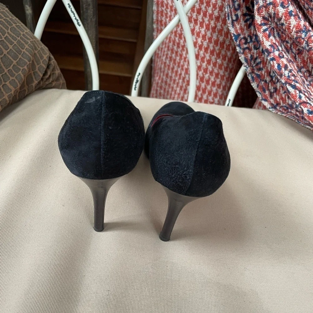 Kate Spade New York Suede‎ Round Toe Pumps in Black Size 7.5
